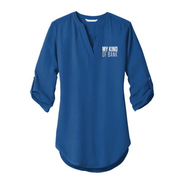 First National Bank - Ladies 3/4 Sleeve Tunic Blouse Thumbnail