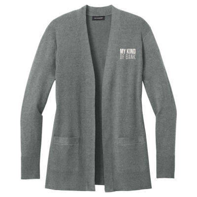 First National Bank - Women's Easy Care Open Front Cardigan Sweater Thumbnail