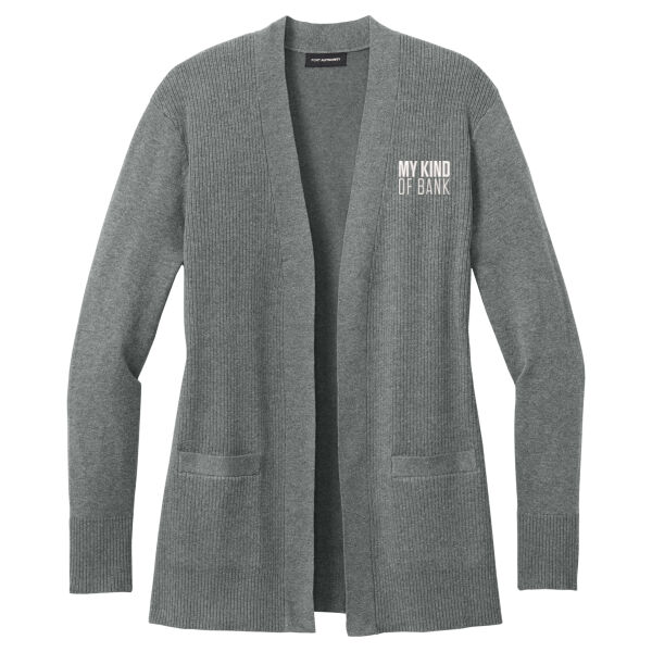First National Bank - Women's Easy Care Open Front Cardigan Sweater Thumbnail